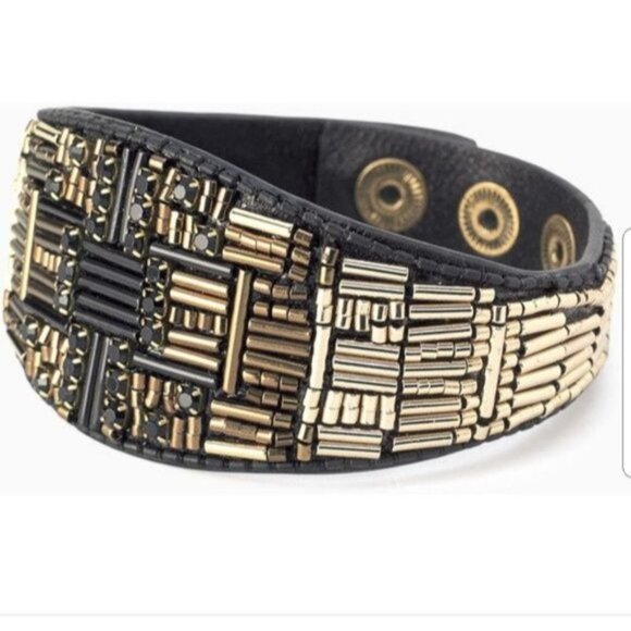 Stella & Dot Jasper Ombré Hand Beaded Cuff Bracelet - Picture 5 of 6